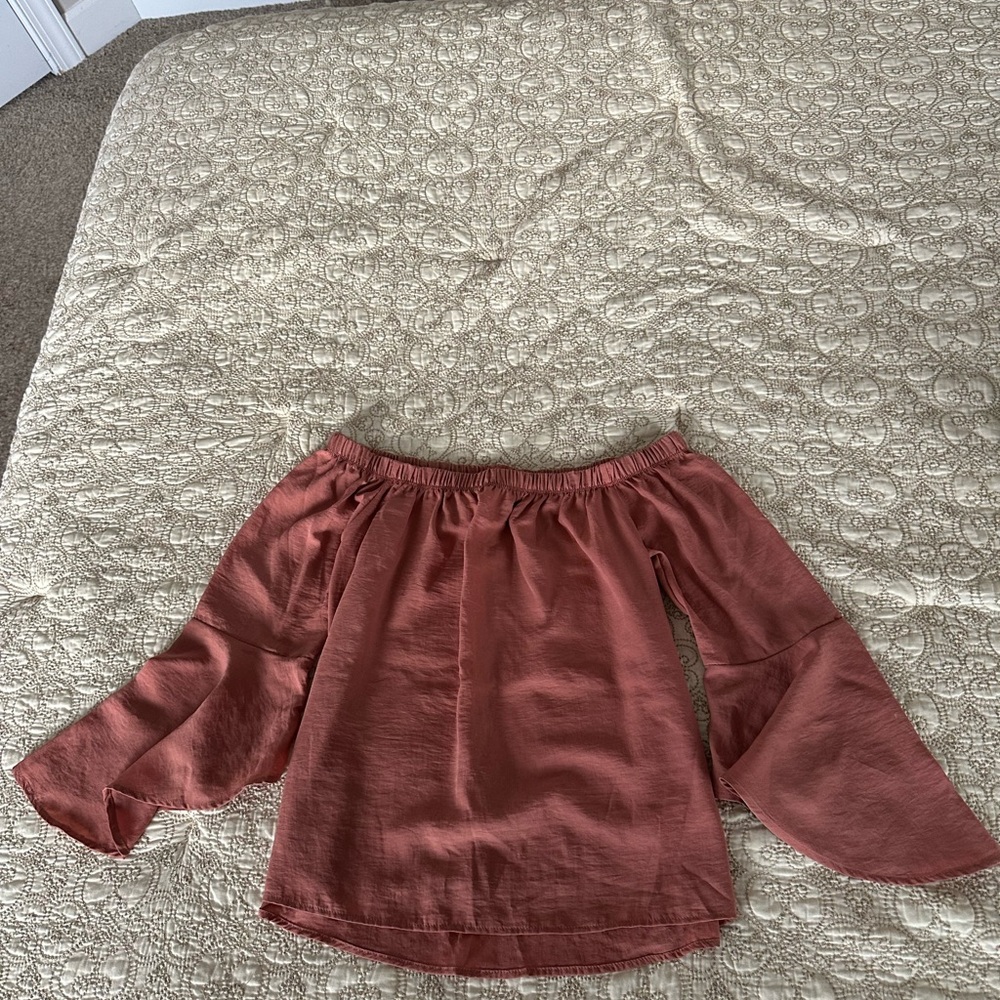 Rust Off-Shoulder Blouse